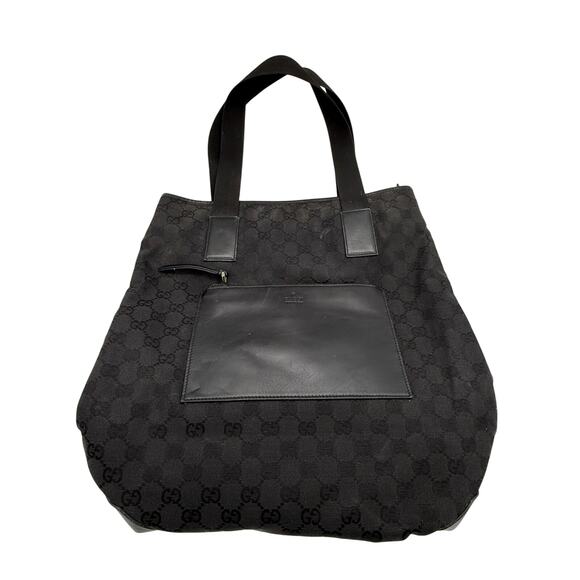 GUCCI Black Guccissima Monogram Nylon Tote Bag with leather*COA included - Picture 1 of 16